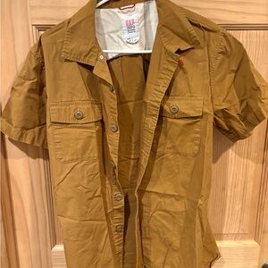 Topo Designs Men's Tan Casual Button Down Shirt